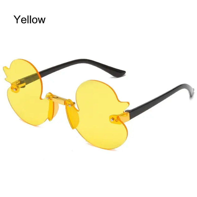 Fashion Children'S Sunglass Rimless Cartoon Duck Shape Sunshade Anti-Ultraviolet Glasses Party Decorative Glasses for Child Kids