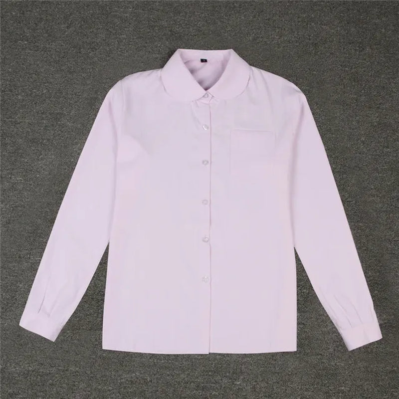 School Uniforms Long Sleeve White Shirt Women Japanese Student Girls and Boys Uniform Top Large-Size XS-5XL JK Uniforms Top