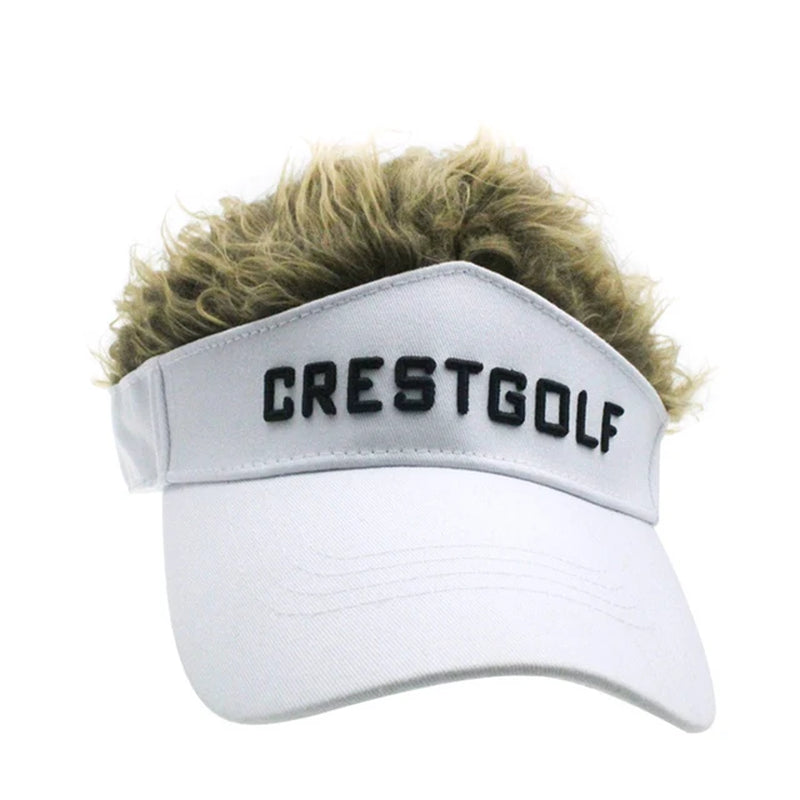 Novelty Golf Baseball Cap Fake Hair Men & Women Breathable Sun Visor Wig Hat Sport Supplies