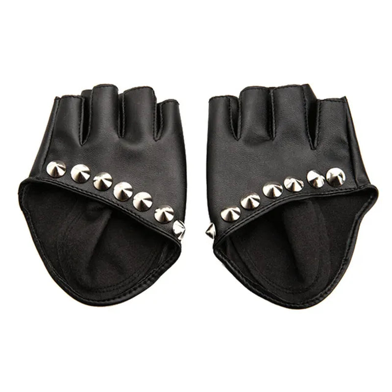 Female Gloves 2017 Fashion Women PU Leather Motorcycle Bike Car Fingerless Performances Gloves Fingerless Gloves for Fitness