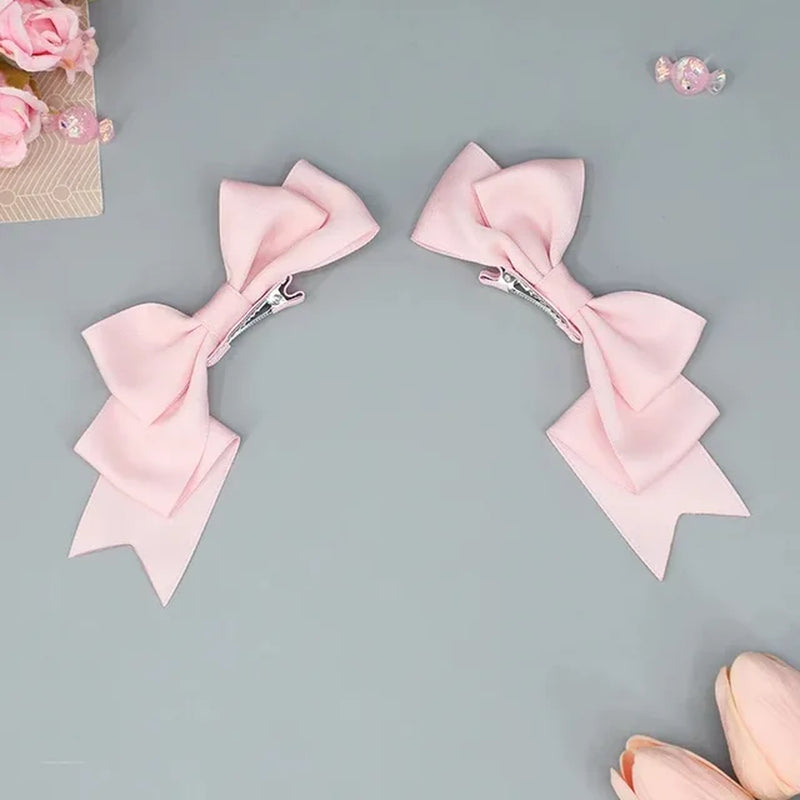 Kawaii Handmade Bow Hairclip Anime Lolita Hairpin Cosplay Headdress JK Uniform Hair Accessory Xmas Gifts