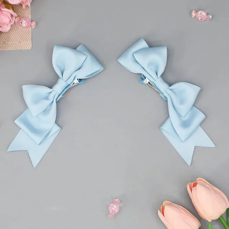 Kawaii Handmade Bow Hairclip Anime Lolita Hairpin Cosplay Headdress JK Uniform Hair Accessory Xmas Gifts