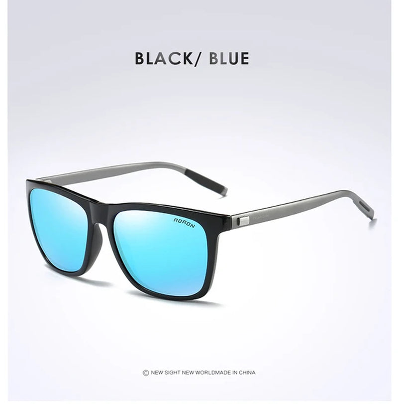 Mens Polarized Sunglasses Men Classic Square Sun Glasses UV400 Mirror Aluminum Leg Eyeglass