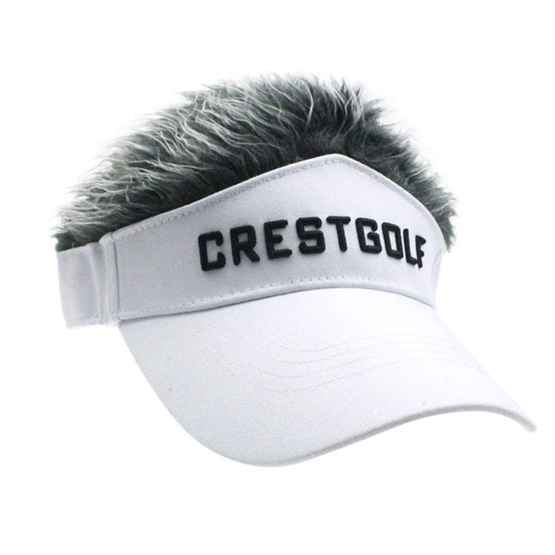 Novelty Golf Baseball Cap Fake Hair Men & Women Breathable Sun Visor Wig Hat Sport Supplies