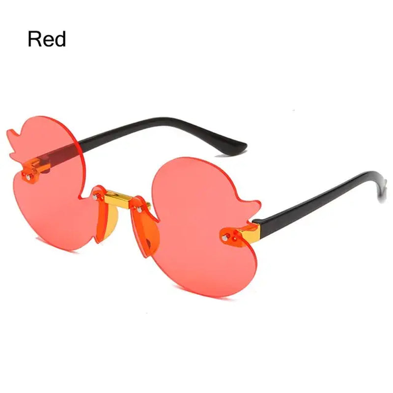 Fashion Children'S Sunglass Rimless Cartoon Duck Shape Sunshade Anti-Ultraviolet Glasses Party Decorative Glasses for Child Kids