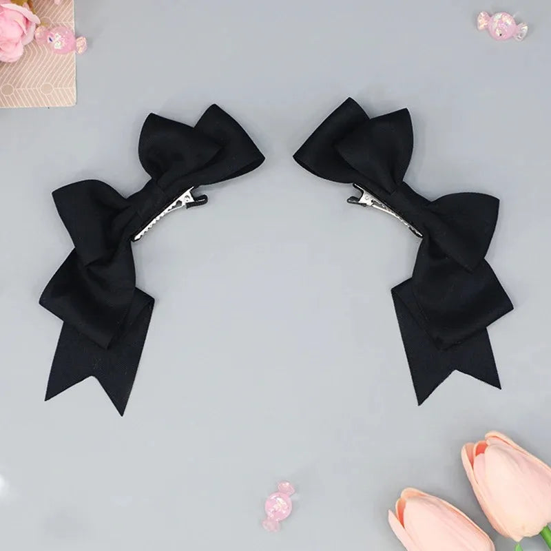 Kawaii Handmade Bow Hairclip Anime Lolita Hairpin Cosplay Headdress JK Uniform Hair Accessory Xmas Gifts