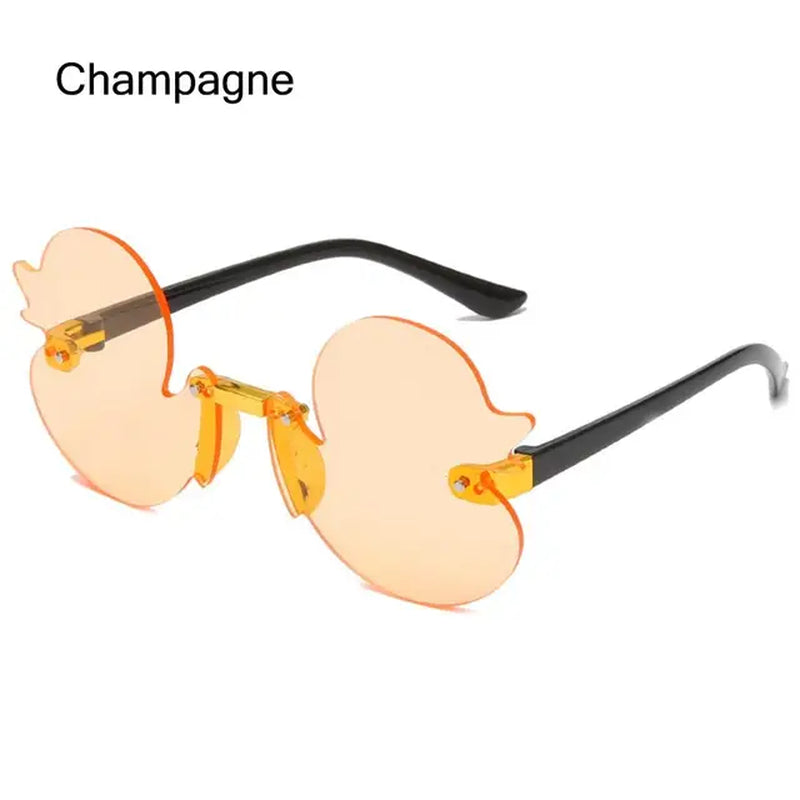 Fashion Children'S Sunglass Rimless Cartoon Duck Shape Sunshade Anti-Ultraviolet Glasses Party Decorative Glasses for Child Kids