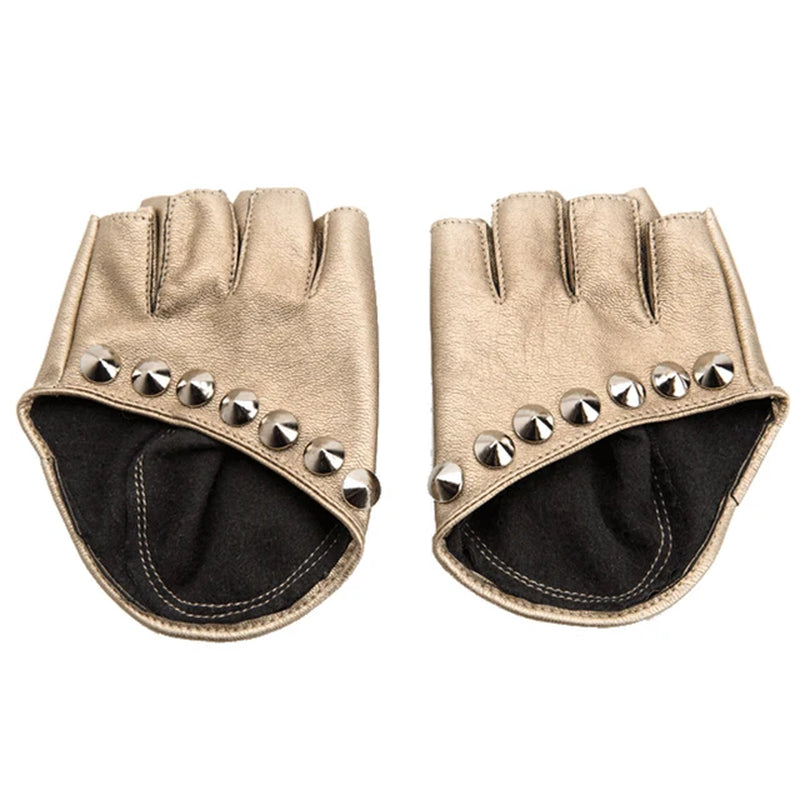 Female Gloves 2017 Fashion Women PU Leather Motorcycle Bike Car Fingerless Performances Gloves Fingerless Gloves for Fitness