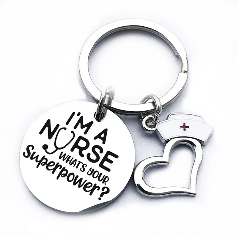 I'M a Nurse Pendant Keychain Hospital Nurse Day Keyring Gift Women Bag Charm Key Ring Holder Jewelry